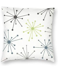 Geometry Floral Print Plush Soft Square Pillow