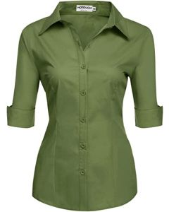 Basic Button Down Shirt Slim Fit Cotton Dress Shirts