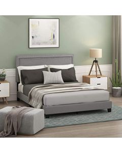 Double Row Nail Head 12PC Slat Style Bed Frame
