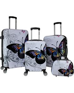 World Traveler 4-Piece Hardside Upright Spinner