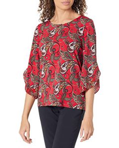 Women's Printed Chiffon Sleeve Blouse